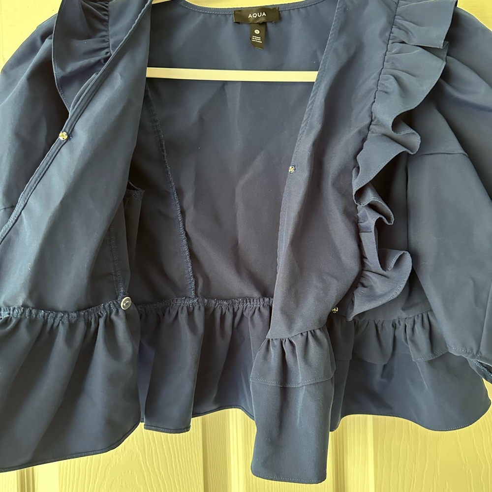 Women’s Aqua top size small navy blue - Picture 4 of 6